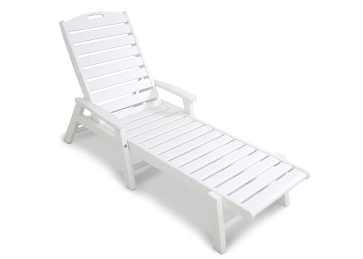 Yacht Club Chaise with Arms in Classic White